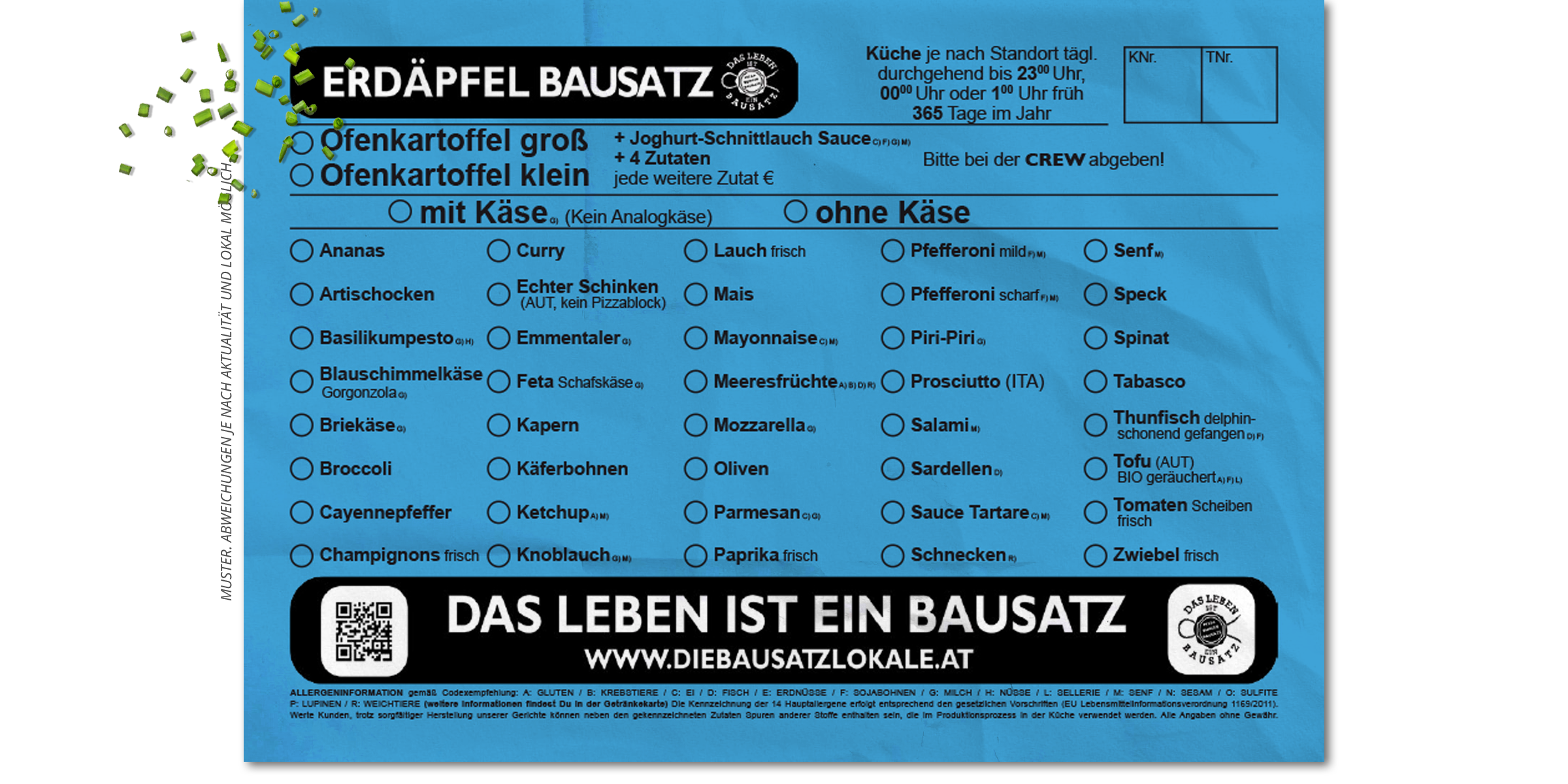 Kaffee, Pub, Restaurant, Pizza, Burger, Bausatz, Graz, Sägewerk, Posaune, Zeppelin, Grammophon, Bierbaron, Continuum, Area5, Airea55, Propeller, MollyMalone, Pfandl, Toast, Eierspeis, Salat, Nudel, Waffel, Party, Reservierung, PBB, SPZG