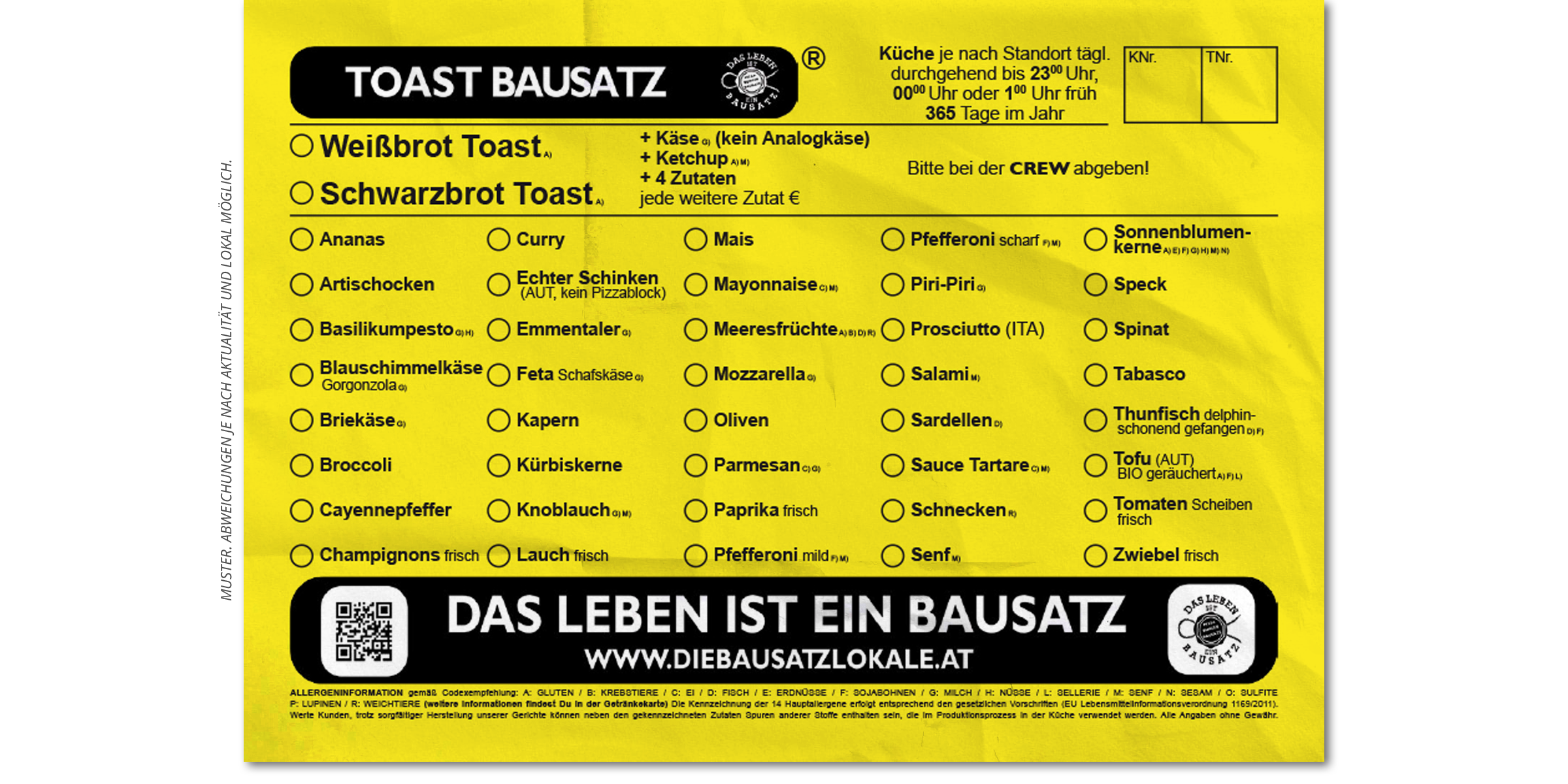 Kaffee, Pub, Restaurant, Pizza, Burger, Bausatz, Graz, Sägewerk, Posaune, Zeppelin, Grammophon, Bierbaron, Continuum, Area5, Airea55, Propeller, MollyMalone, Pfandl, Toast, Eierspeis, Salat, Nudel, Waffel, Party, Reservierung, PBB, SPZG