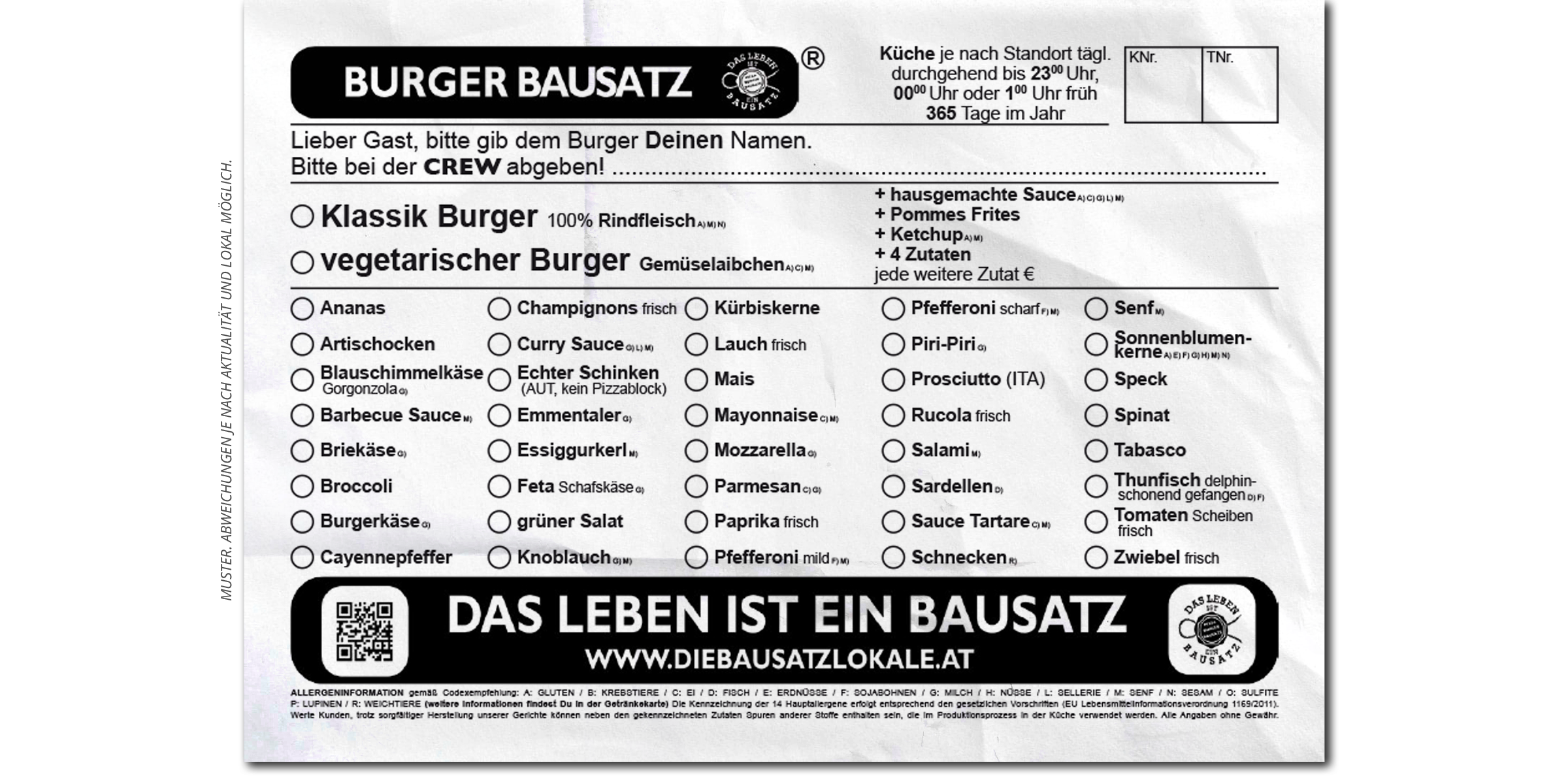 Kaffee, Pub, Restaurant, Pizza, Burger, Bausatz, Graz, Sägewerk, Posaune, Zeppelin, Grammophon, Bierbaron, Continuum, Area5, Airea55, Propeller, MollyMalone, Pfandl, Toast, Eierspeis, Salat, Nudel, Waffel, Party, Reservierung, PBB, SPZG