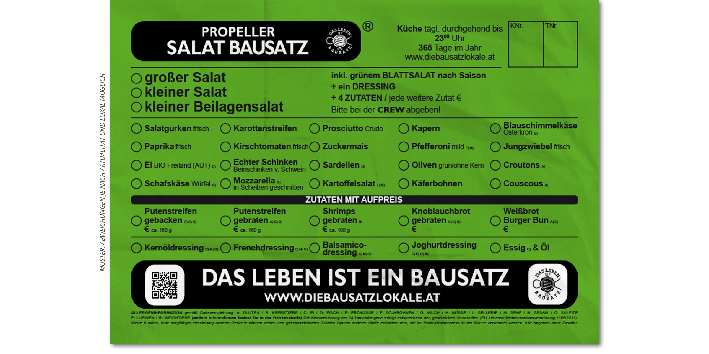 Kaffee, Pub, Restaurant, Pizza, Burger, Bausatz, Graz, Sägewerk, Posaune, Zeppelin, Grammophon, Bierbaron, Continuum, Area5, Airea55, Propeller, MollyMalone, Pfandl, Toast, Eierspeis, Salat, Nudel, Waffel, Party, Reservierung, PBB, SPZG