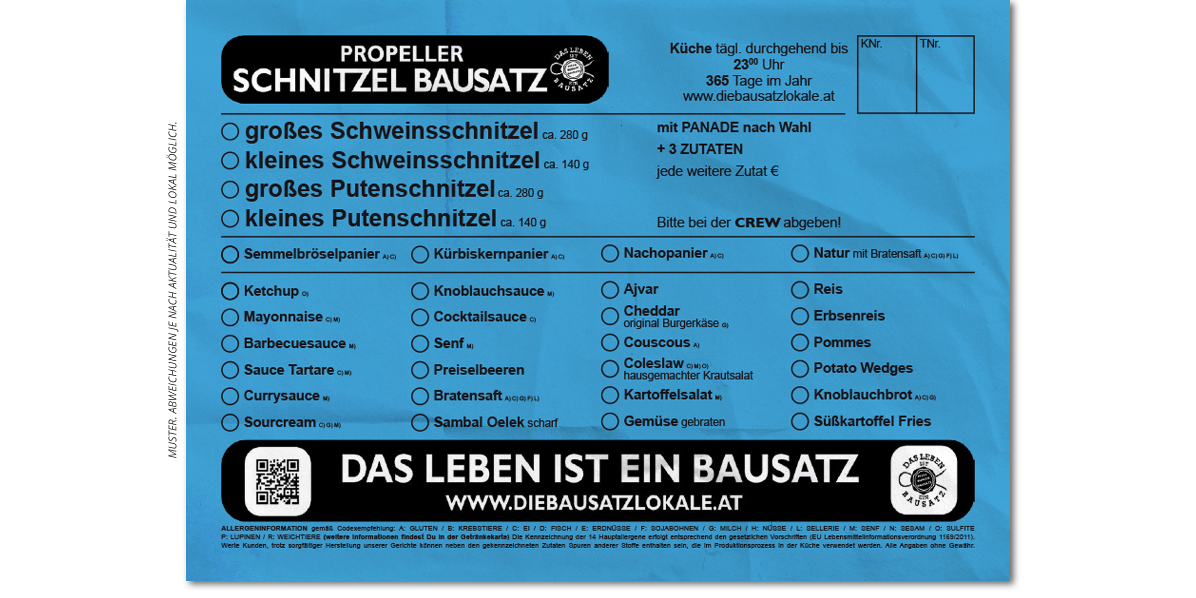 Kaffee, Pub, Restaurant, Pizza, Burger, Bausatz, Graz, Sägewerk, Posaune, Zeppelin, Grammophon, Bierbaron, Continuum, Area5, Airea55, Propeller, MollyMalone, Pfandl, Toast, Eierspeis, Salat, Nudel, Waffel, Party, Reservierung, PBB, SPZG