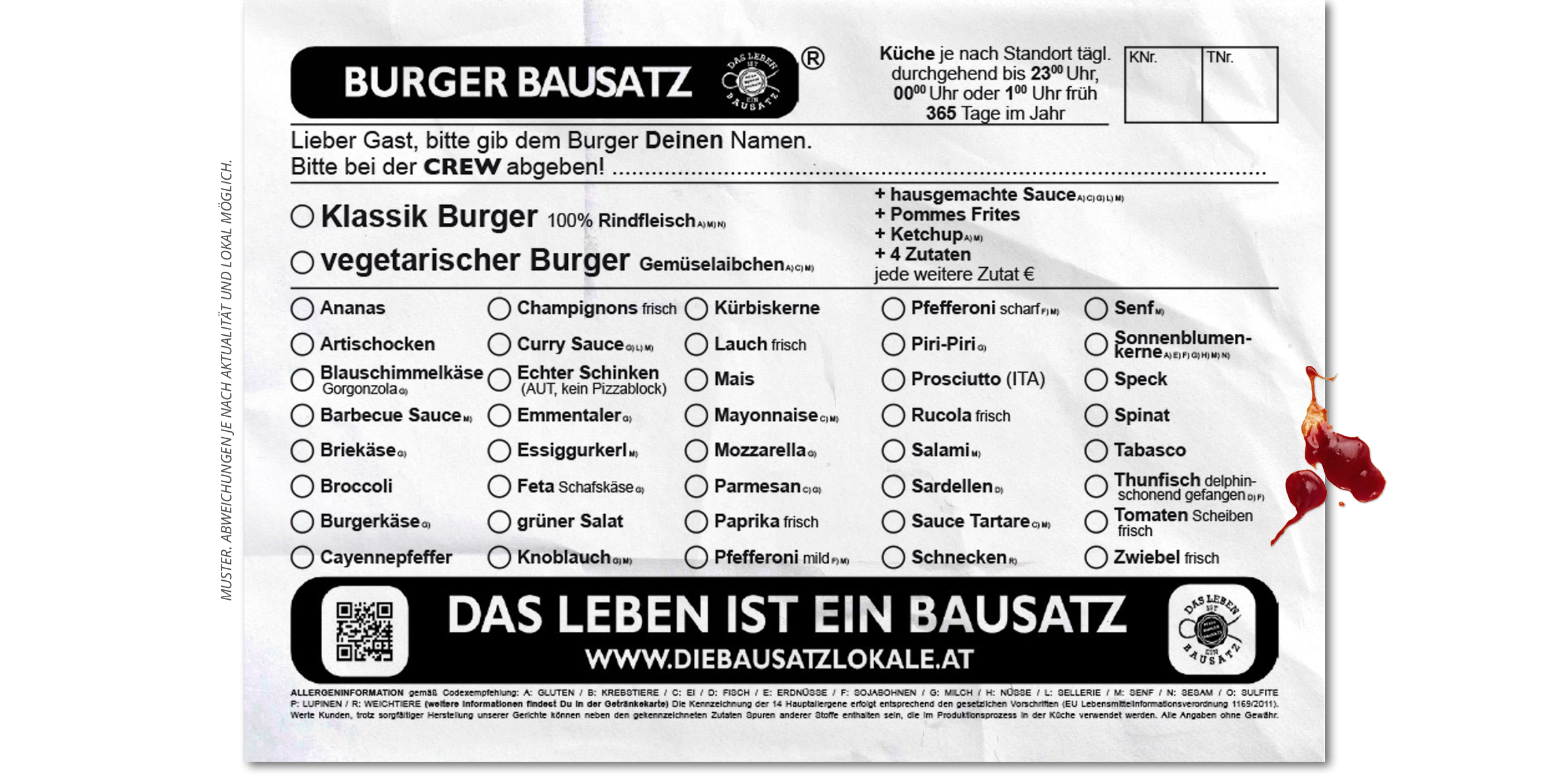 Kaffee, Pub, Restaurant, Pizza, Burger, Bausatz, Graz, Sägewerk, Posaune, Zeppelin, Grammophon, Bierbaron, Continuum, Area5, Airea55, Propeller, MollyMalone, Pfandl, Toast, Eierspeis, Salat, Nudel, Waffel, Party, Reservierung, PBB, SPZG