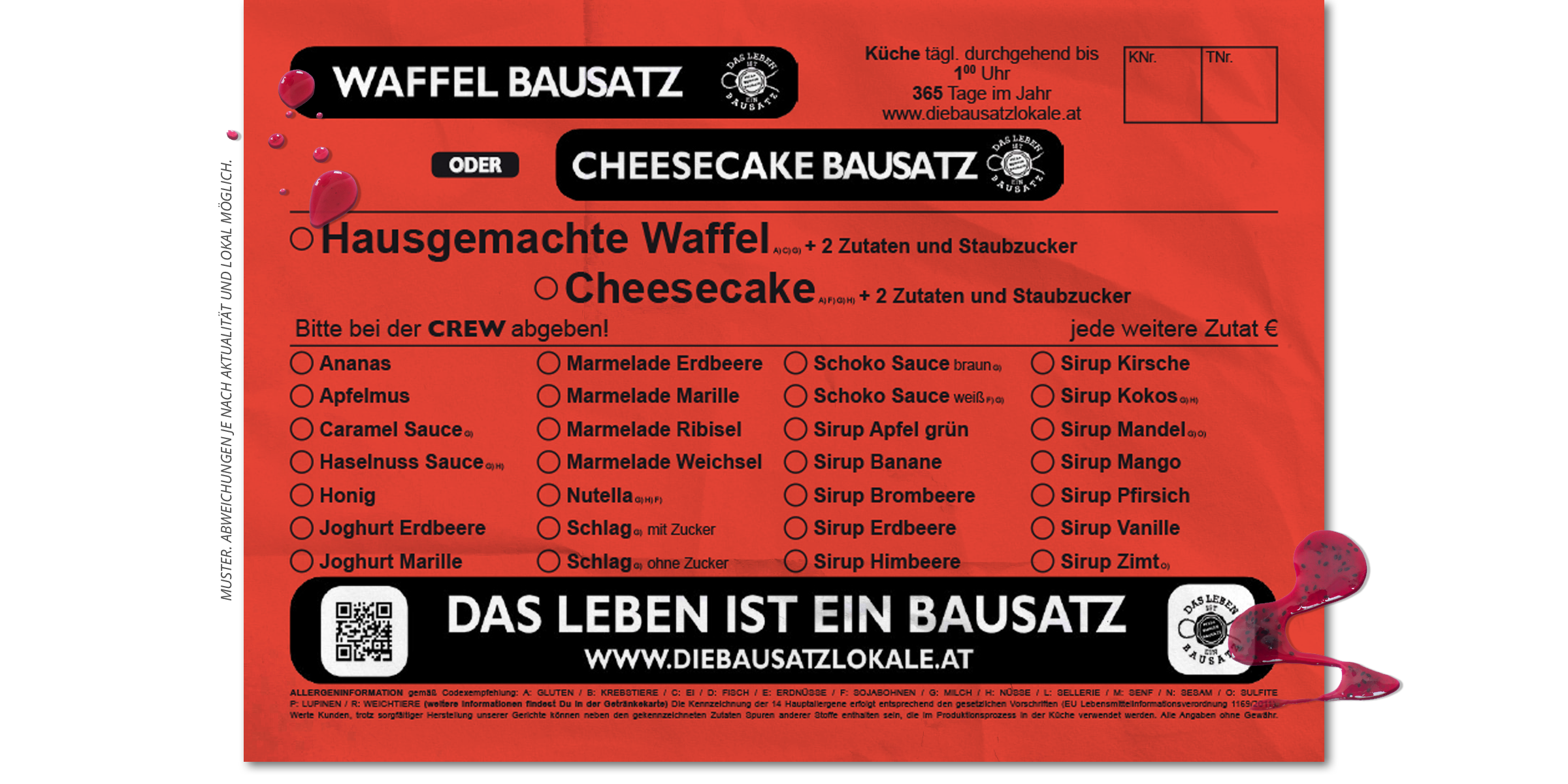 Kaffee, Pub, Restaurant, Pizza, Burger, Bausatz, Graz, Sägewerk, Posaune, Zeppelin, Grammophon, Bierbaron, Continuum, Area5, Airea55, Propeller, MollyMalone, Pfandl, Toast, Eierspeis, Salat, Nudel, Waffel, Party, Reservierung, PBB, SPZG