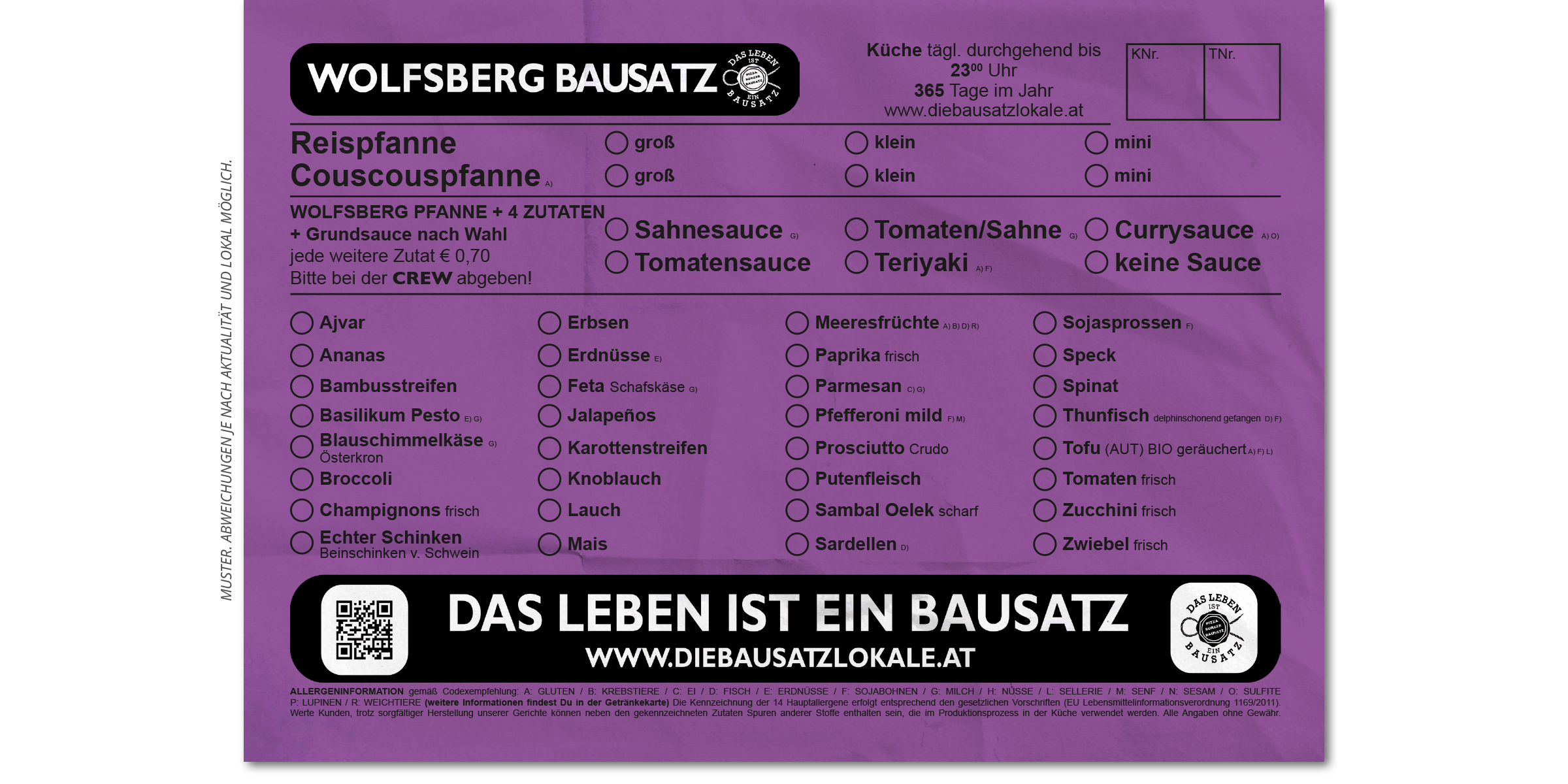 Kaffee, Pub, Restaurant, Pizza, Burger, Bausatz, Graz, Sägewerk, Posaune, Zeppelin, Grammophon, Bierbaron, Continuum, Area5, Airea55, Propeller, MollyMalone, Pfandl, Toast, Eierspeis, Salat, Nudel, Waffel, Party, Reservierung, PBB, SPZG